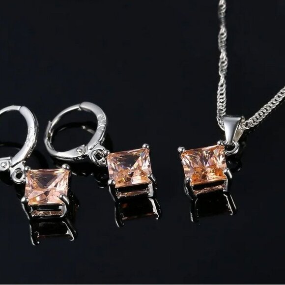 Mia Sincerity Simulated Ceylon Topaz 925 Sterling Silver Necklace Gift Boxed - Picture 3 of 9